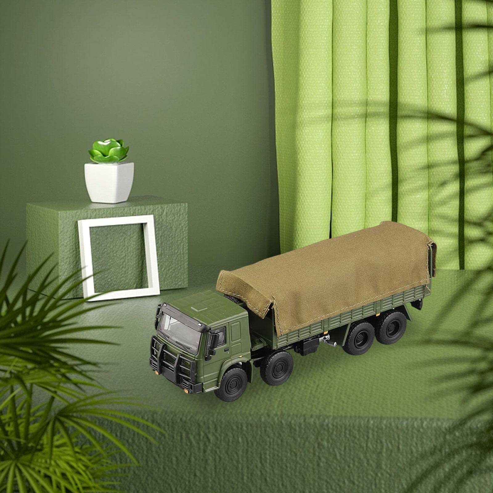 Miniatura di Camioncino, Modello di Auto, Accessorio Decorativo per Architettura, Resina Resistente E Funzionale, Adatta per La Casa, L'Ufficio E, Verde