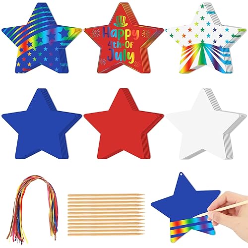 JULMELON 36 Pieces 4th of July Crafts 36 Pack Patriotic