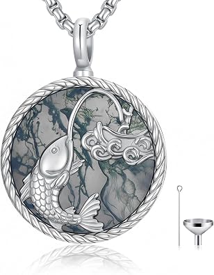 Mountain/Compass/Fishing/Cross/Tree of Life/Hummingbird Urn Necklace for Ashes 925 Sterling Silver Cremation Jewelry for Women Forever in My Heart Memorial Keepsake