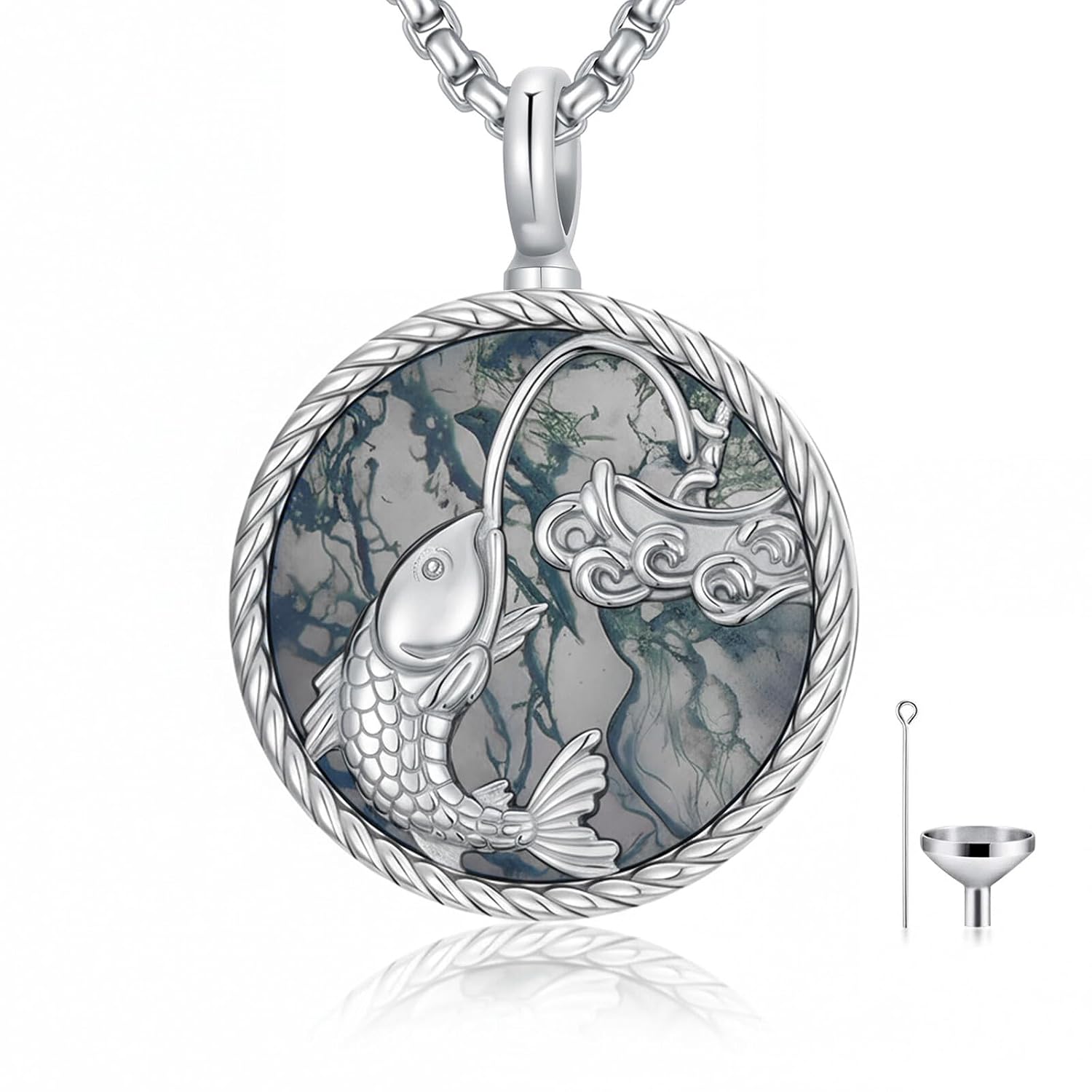 Mountain/Compass/Fishing/Cross/Tree of Life/Hummingbird Urn Necklace for Ashes 925 Sterling Silver Cremation Jewelry for Women Forever in My Heart Memorial Keepsake