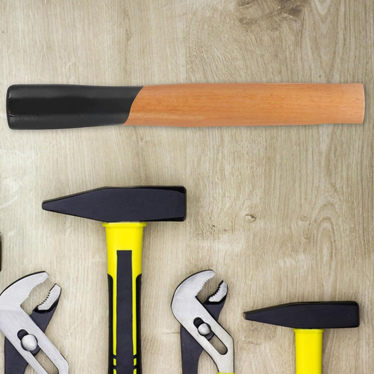 Masonry Hammer Handle Replacement 11.14 Inch Smooth Oval Eye Wood Handle Accessory for Hand Tools and Sledgehammer Repair