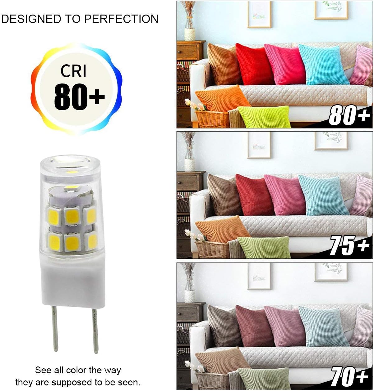 Review Product G8 LED Bulb Mini T4 JCD Type 120V 2.5W Equivalent to Bi-Pin G8 Base Halogen Bulb 20W-25W G8 LED Light Bulb 2700K-3000K for Under Cabinet Lighting, Puck Lights (Daylight White 6000K)