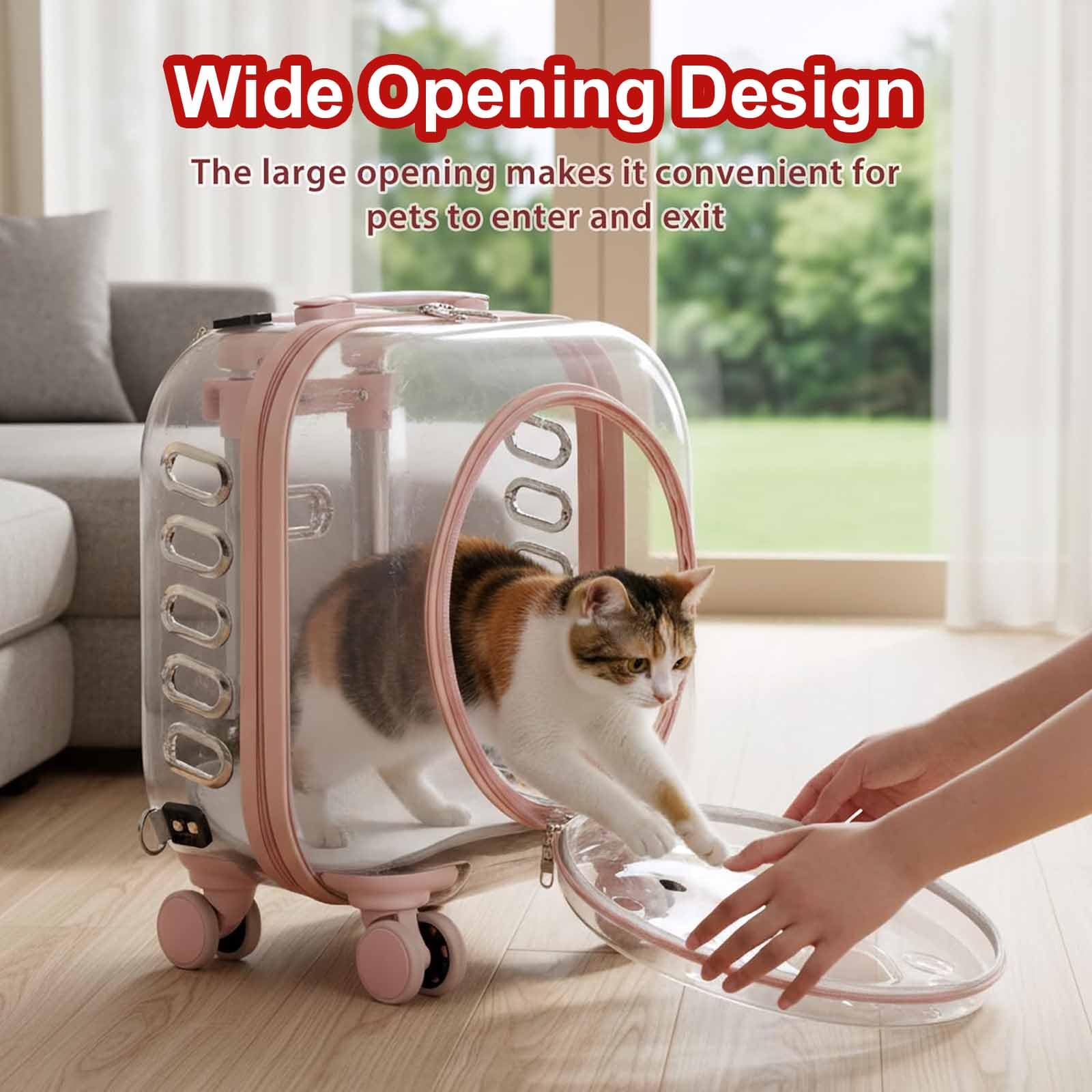 Transportín con Ruedas para Mascotas, con Asa Telescópica De 0 a 55 Cm, Correa para El Hombro Y Asa Superior. Ideal para Cachorros Y Gatos De Menos De 6 Kg. para Viajar, Pasear