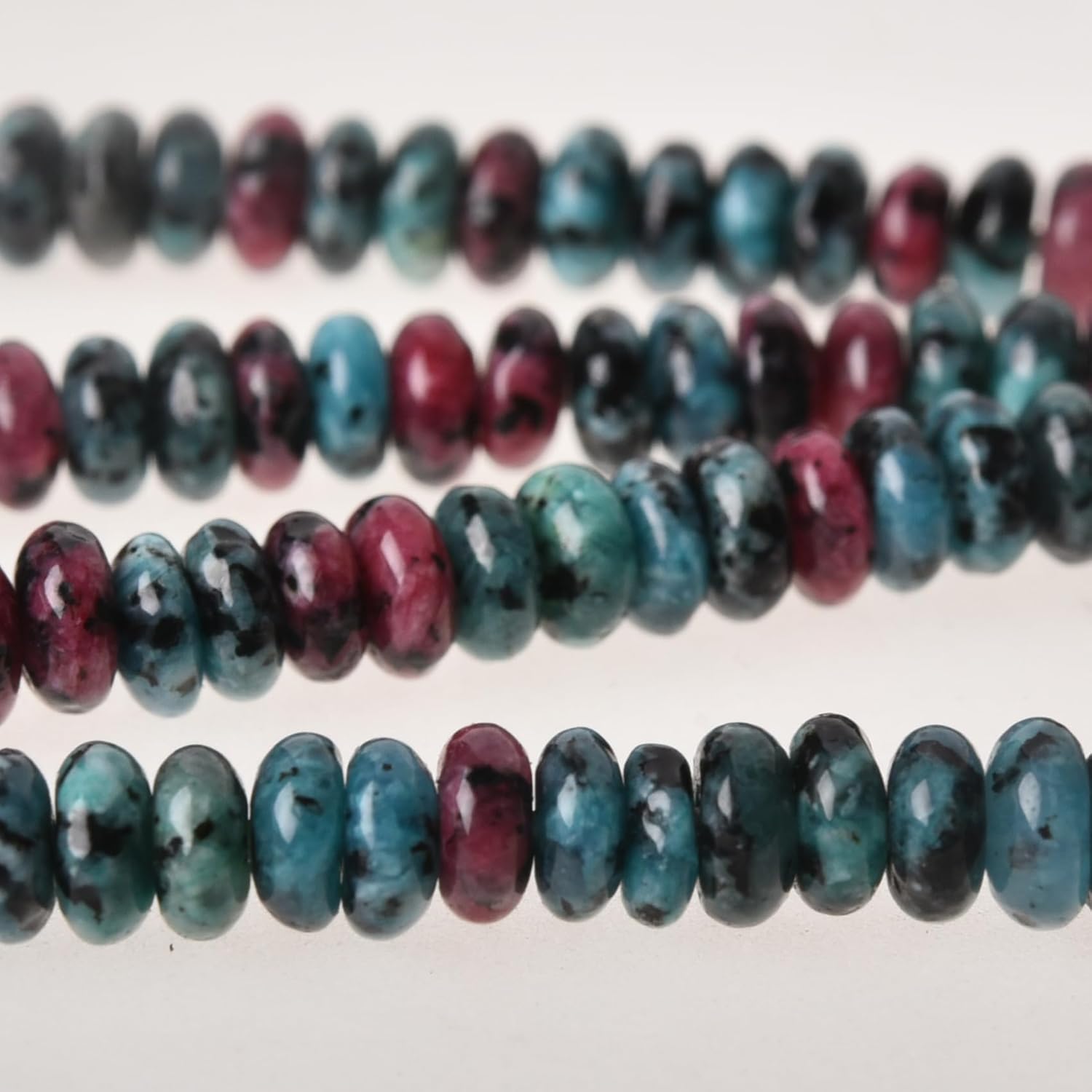 Tashidelek 2x4MM Natural Stone Beads Rondelle Spacer Wheel Disk Loose for Beading Jewelry Making(Red Green Stone) - Image 2