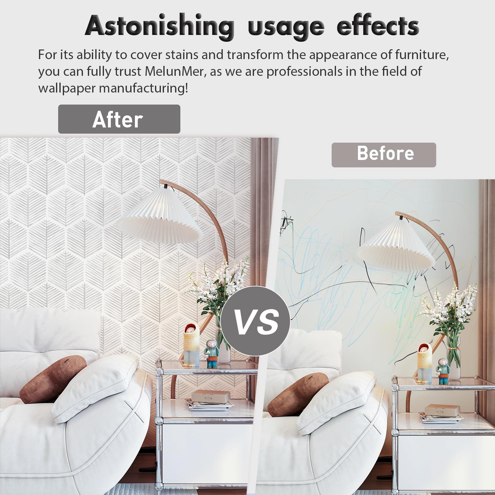 MelunMer Modern Peel And Stick Wallpaper Boho Contact Paper For Cabinets/Drawers 78.8In W 17.3In L Self Adhesive Removable Wallpaper For - View #10