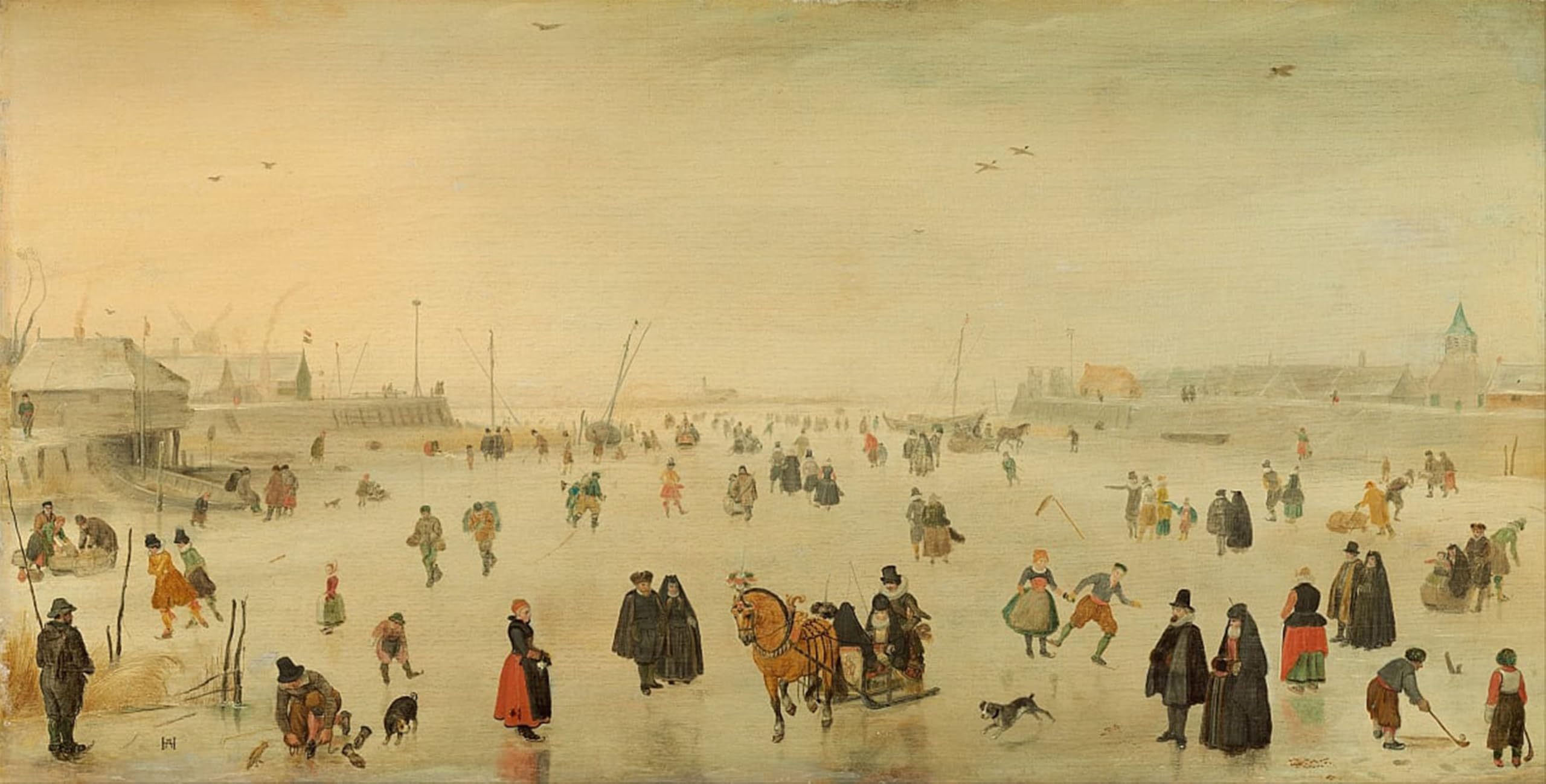POSTERIIk Famous Animal Posters Vintage Picture a Scene on the Ice by Hendrick Avercamp Modern Wall Decor for Home Decor 60x90cm