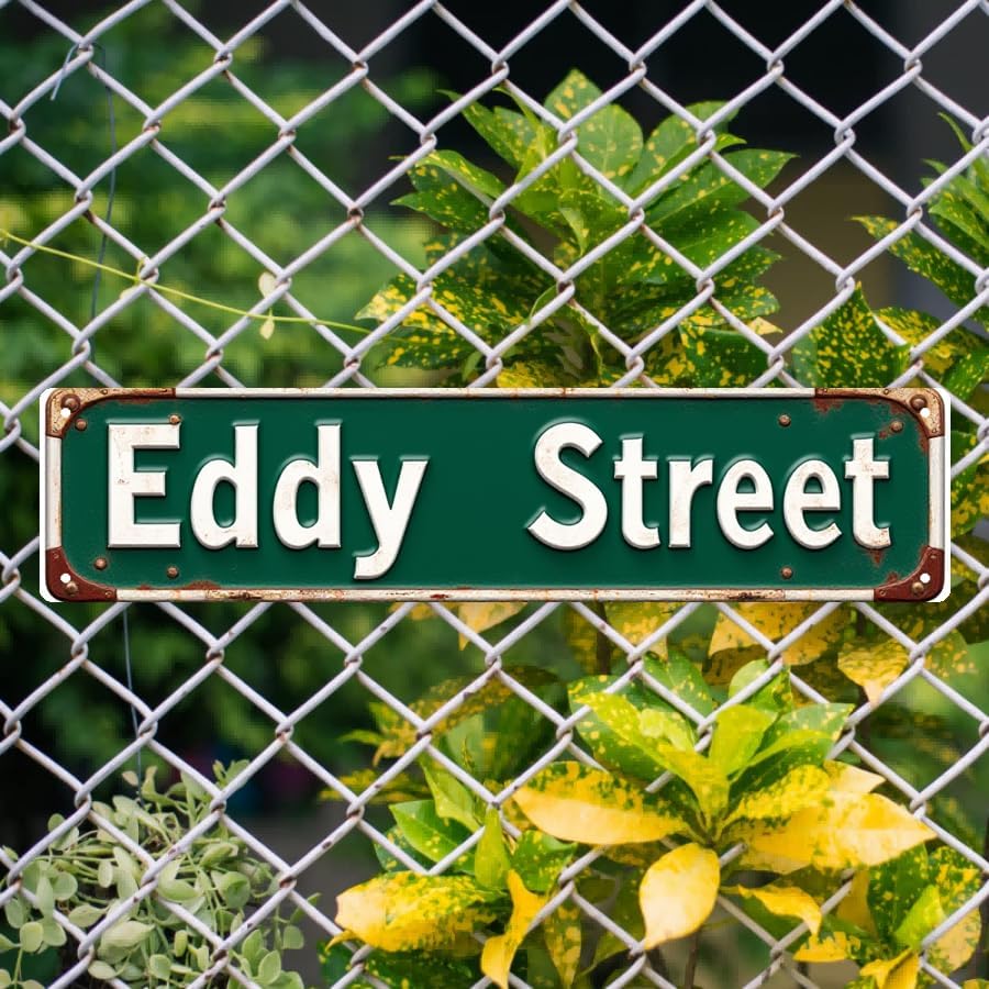 Miniatura 2 de Retro Tin Sign 16 * 4 Inch Eddy Street Sign - For Garage, Bar, Living Room Decor  garage decor, bar decorations for home, family wall decor