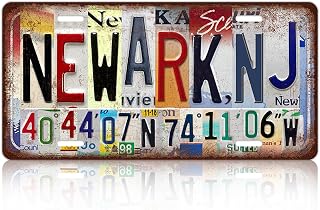 Vintage City Wall Decor Newark,Nj License Plate Metal Sign Tin Signs Poster
