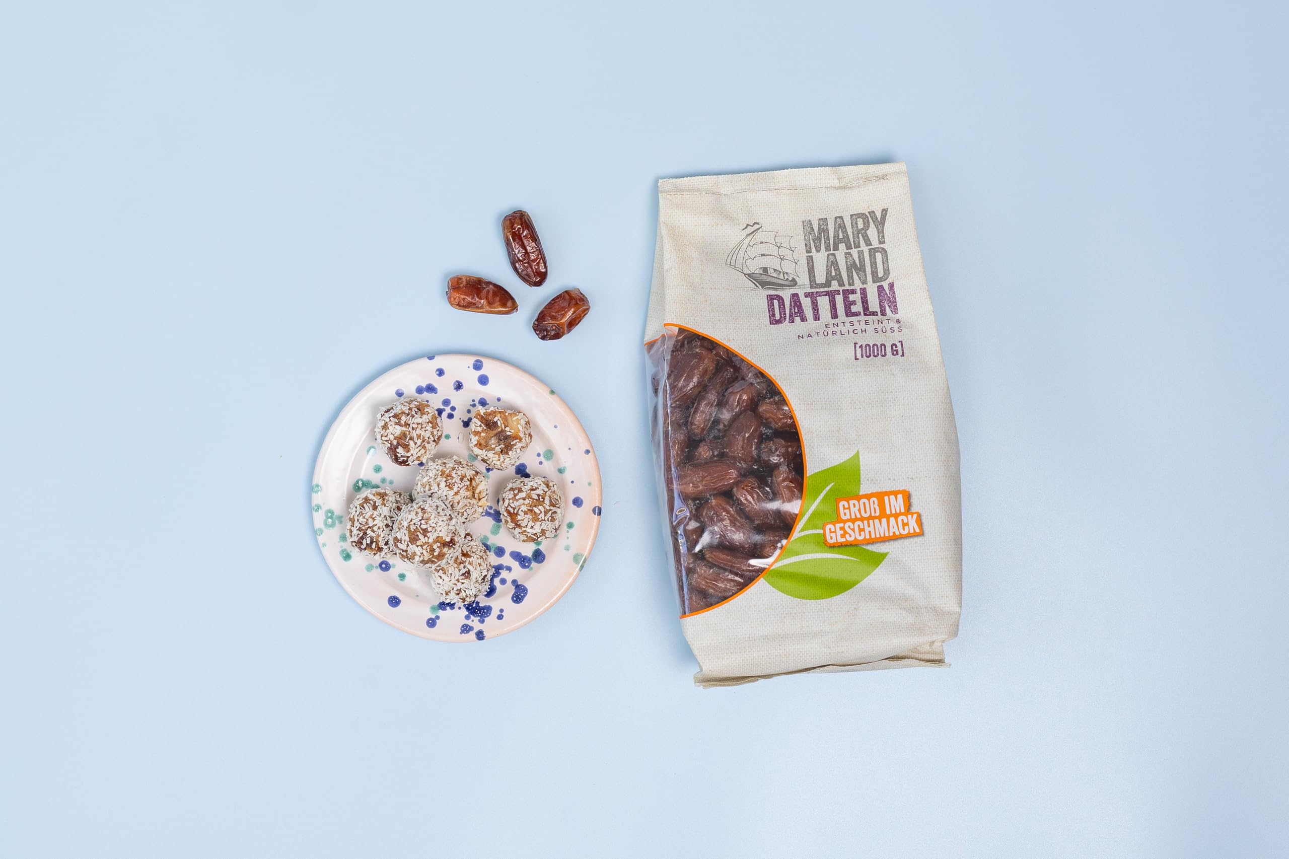 Maryland Datteln 1000g Vorratspackung 4er Pack – Datteln, entsteint – Perfekt zum Verfeinern oder Snacken (4 x 1000g)