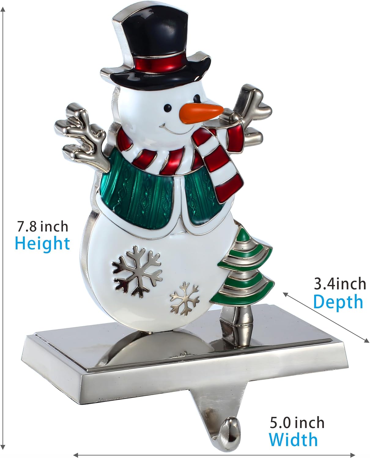 Christmas Stocking Holder for Mantle-Snowman Stocking Hanger for Fireplace Xmas Mantel Hooks Hanger for Christmas Hanging Stockings Clip for Christmas Decoration (Snowman)