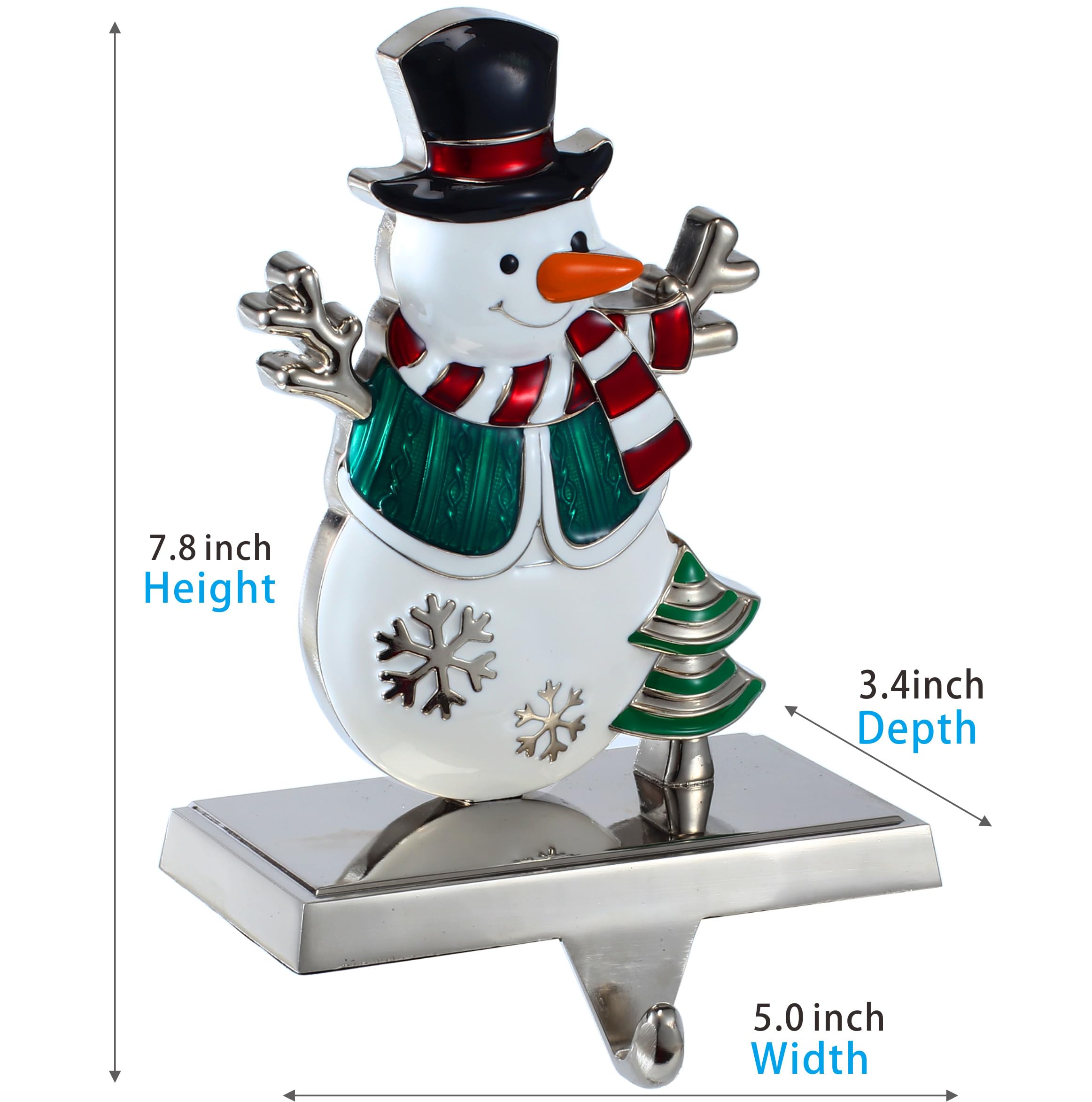 Cintres de chaussettes de Noël pour cheminée – Bonhomme de neige pour cheminée de Noël à suspendre pour chaussettes de Noël (bonhomme de neige)