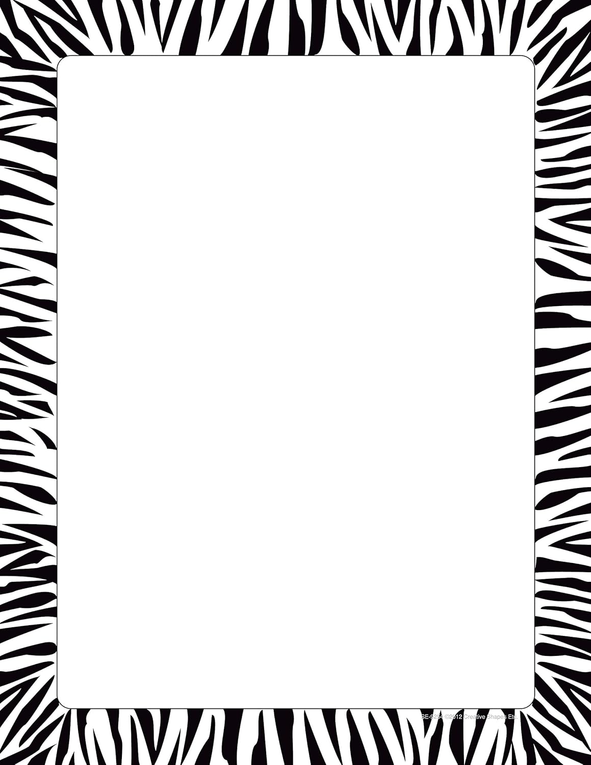 Designer Paper Zebra 50 Sheet Pkg. Great for Flyers