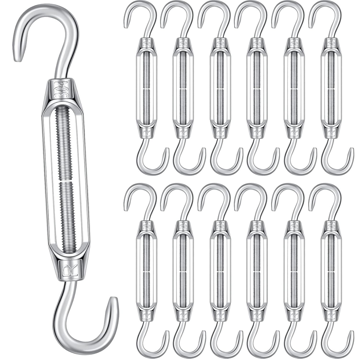 Therwen 12 pcs tensor para cable gancho de 4 mm acero inoxidable miniatura 1
