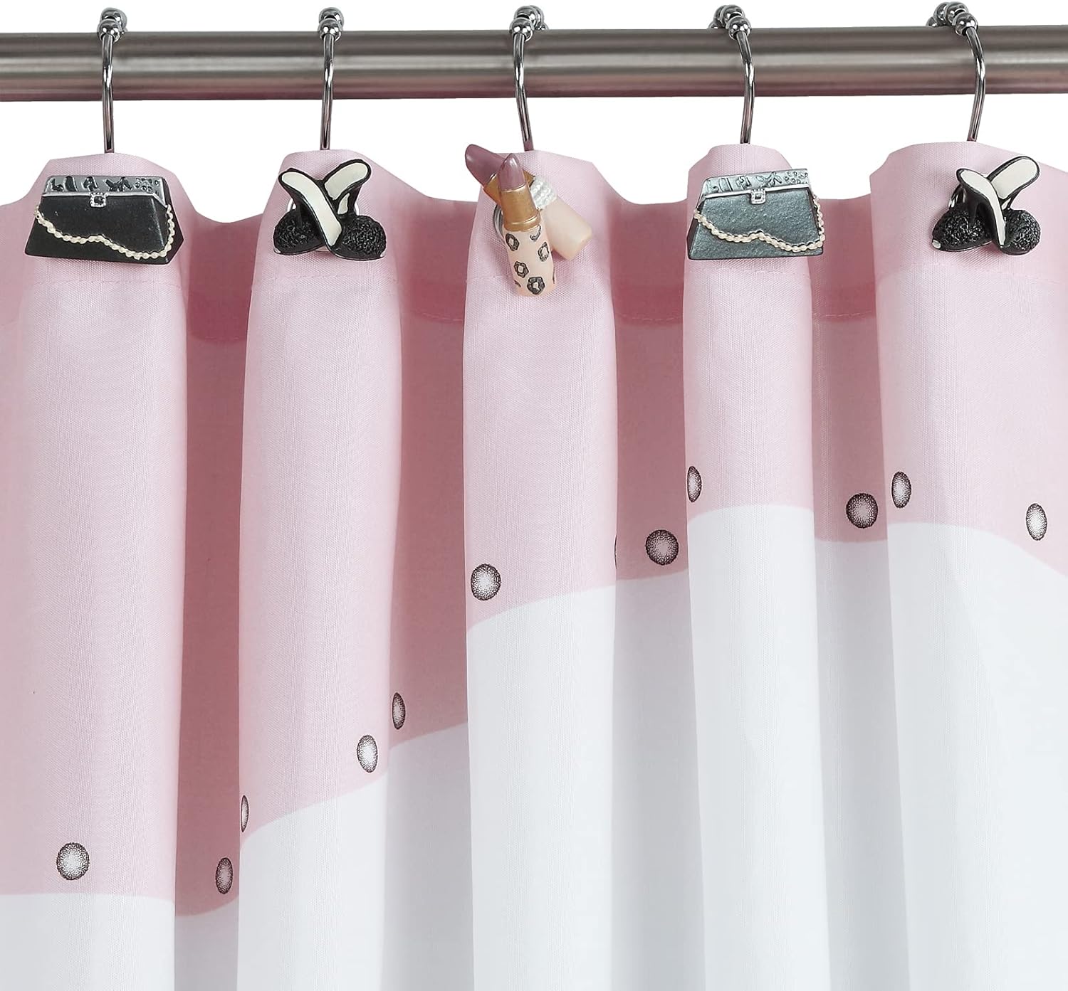 Haute Pink Polyester Fabric Fresh Shower Curtain,Printed Waterproof Modern Bathroom Curtains,72" W x Extra 78" L