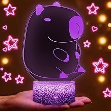 Capybara Night Light, 3D Illusion Capybara Lamp with 16 Colors, Remote & Touch Control, Dimmable LED Toddler Night Light, USB/Battery Powered, Birthday for Kids Bedroom Decor Capybara