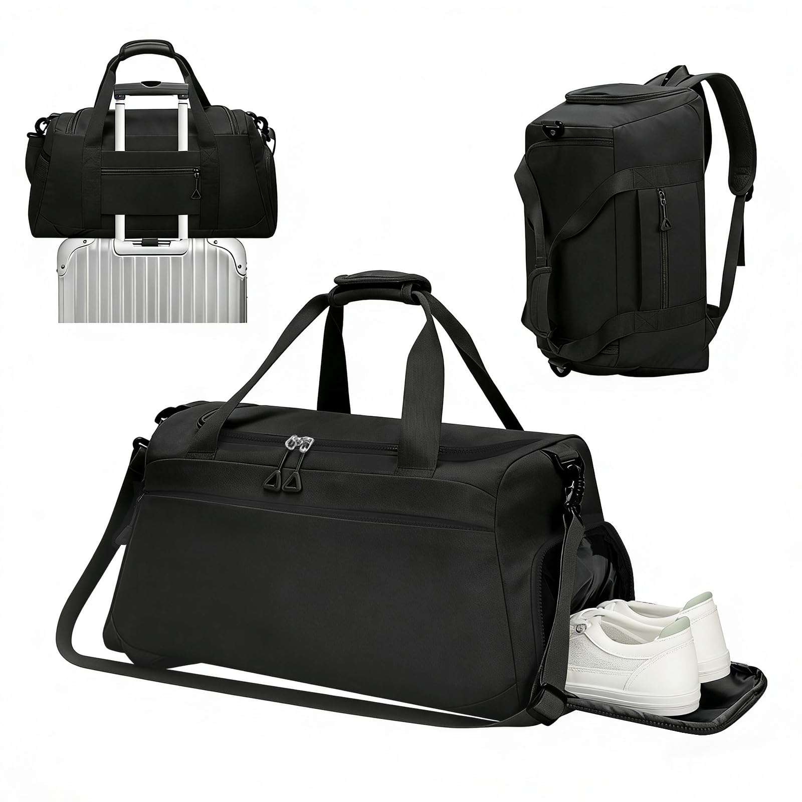 AiQInu Borsone Palestra Uomo Donna, 35L 3 in 1 Borsone Sportivo con Scomparto Scarpe, Borsa da Viaggio Tasca Bagnata Impermeabile, Design Multiscomparto per Palestra, Sport, Viaggio