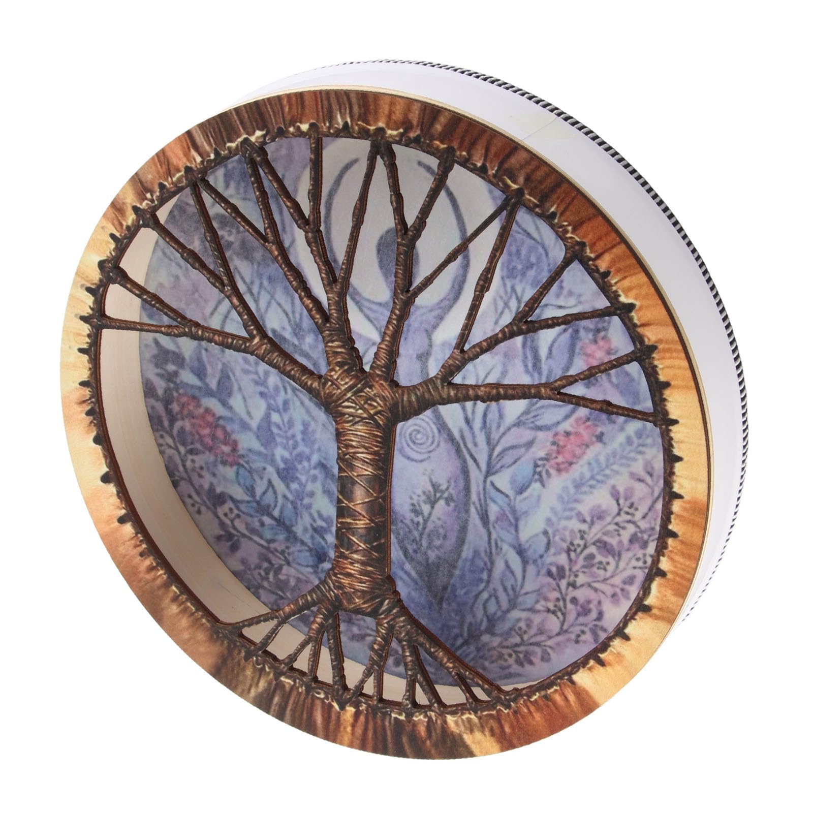 Tambour Chaman Cadeau Chaman Musique Sibérienne Salle de Tambour Faite à la Main Décoration Artisanale avec Bâton de Tambour Décoration D'intérieur Symbole de l'esprit du Tambour Sibérien(#1)
