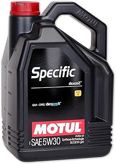 Motul 102643 | Motul Specific DEXOS2 100% Synthetic GM-OPEL Engine Oil for Petrol & Diesel Vehicles | Viscosity SAE J 300, 5W-30 | 5 Litre