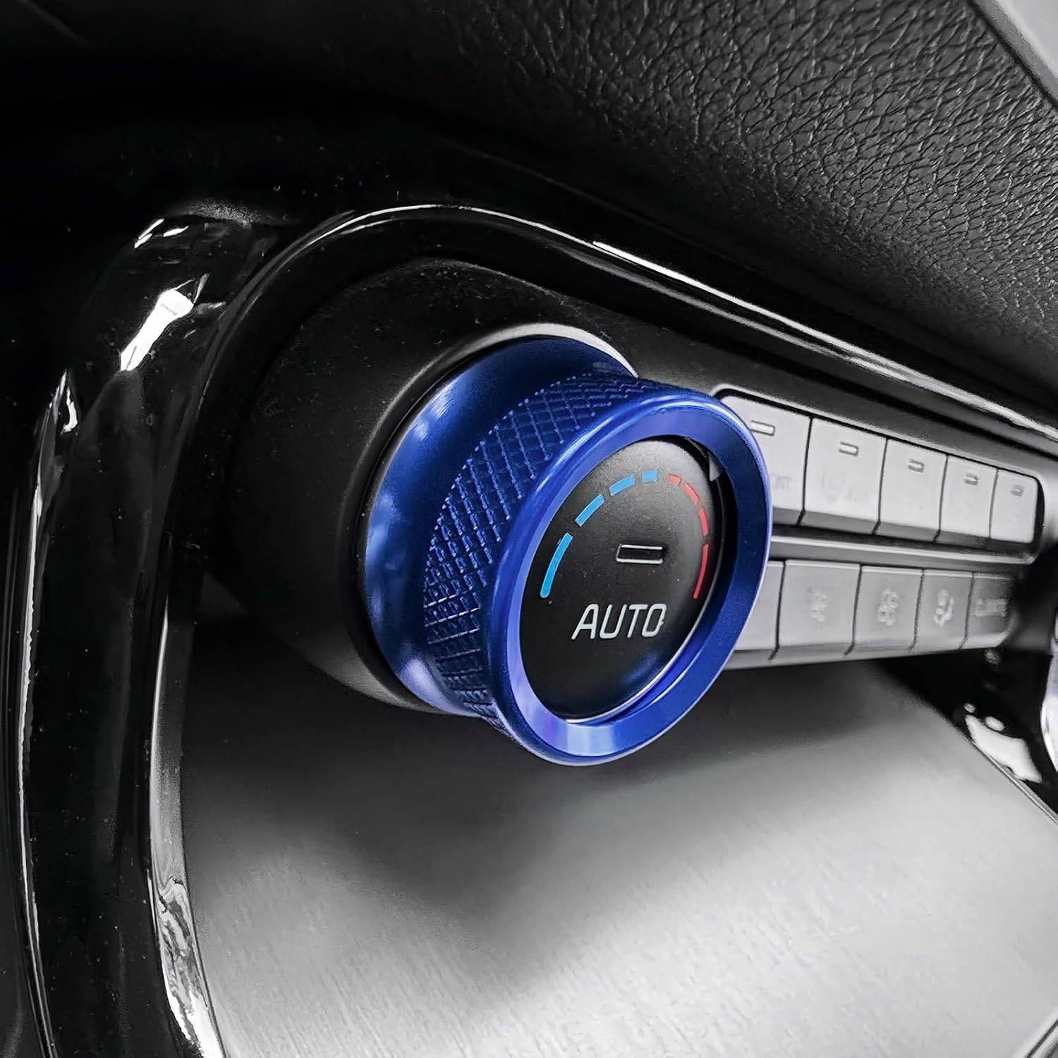 YOUTOOCAR 2PCS Aluminum Air Conditioning Knob Covers Compatible with Kia Stinger 2018-2023 Accessories (Blue)