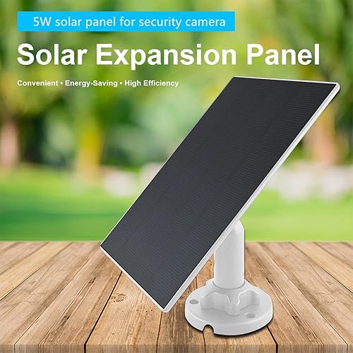Miniatura 7 de Panel solar de 5 W para cámara de seguridad inalámbrica al aire libre - USB C y micro USB compatible con cámara de batería recargable, IP65