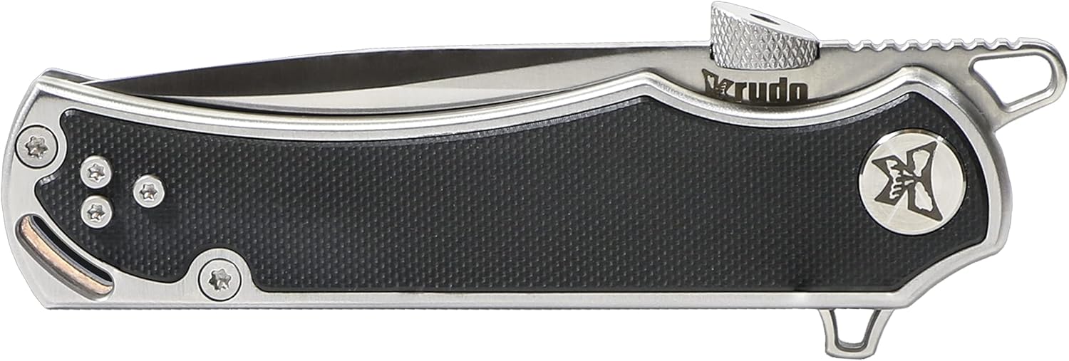 KARSINO10 LTE Folding EDC Knife with Drop Point Blade, G10 Inlays, SS Ball Bearing Washers, Louis Krudo’s Original Thumb Wedge for Pocket Deployment, Tactical Pocket Knife, Pocket Art.