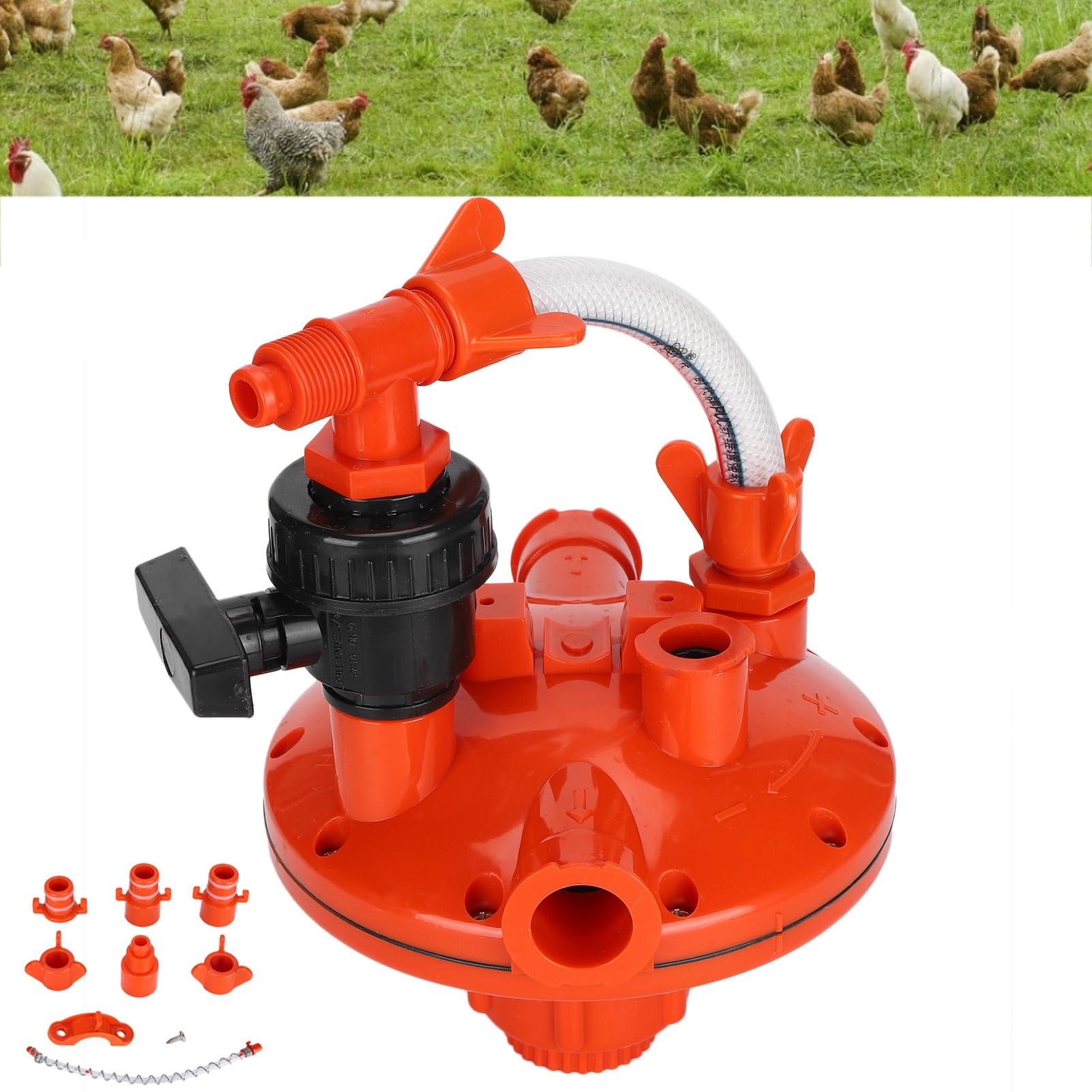 Automatic Drinker Water Line Regulator, Professional Water Pressure Regulator, Pressure Reducer Reducing Valve for Chicken Drinking Farm Water Equipment(?#2)