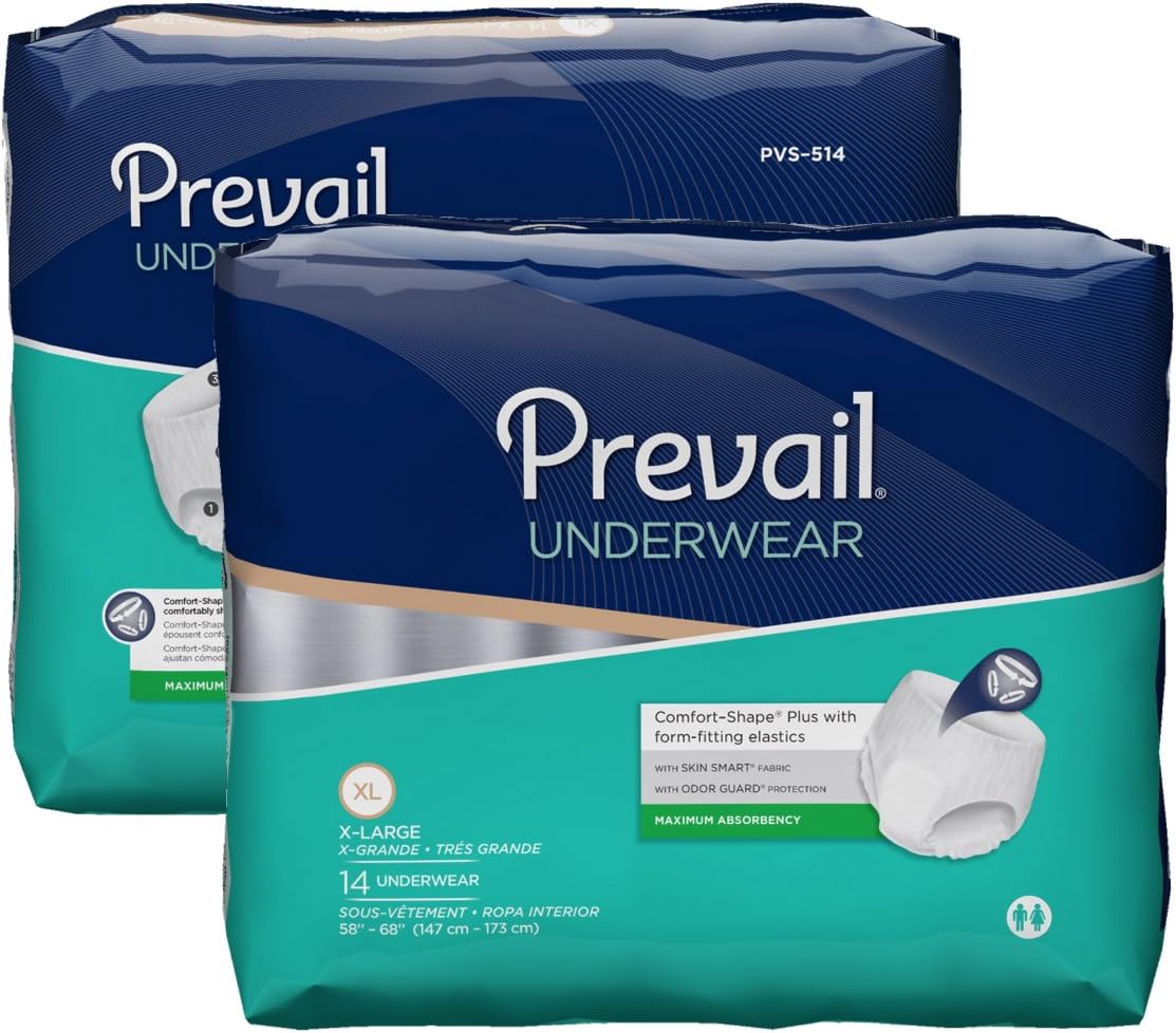 Prevail Maximum Absorbency Incontinence Underwear, X-Large, 14 Count