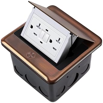 GFCI Pop Up Floor Electrical Outlet Cover Box Kit