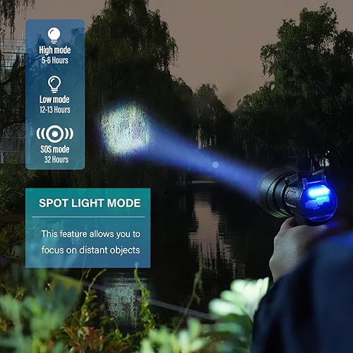Miniatura 2 de GOODSMANN Spotlight 1000 Lumen Led Focos recargables de mano con modo de iluminación de inundación puntual Focos marinos para barcos