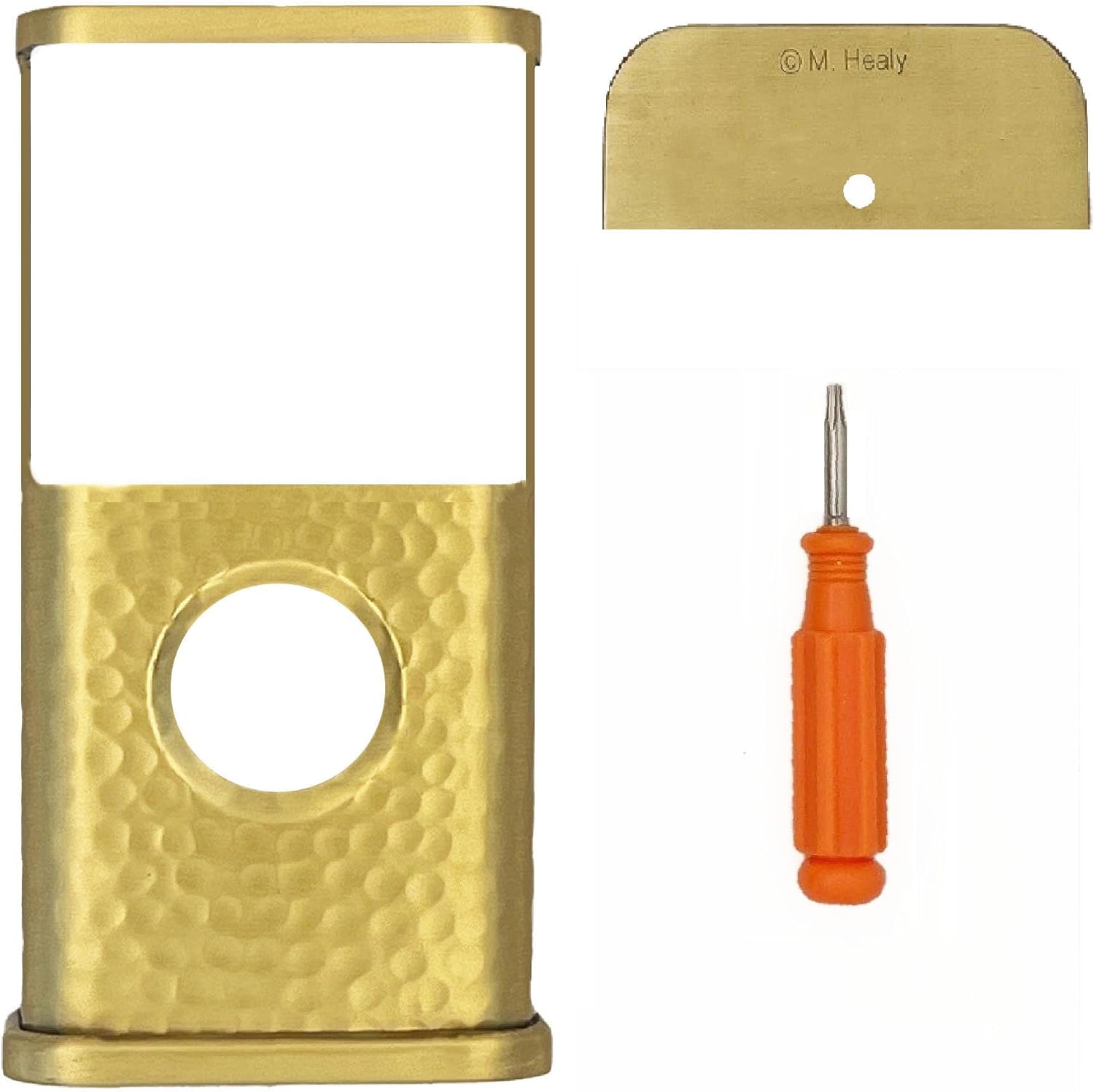 Hammered Video Doorbell Cover (Compatible with Ring 3, 3 Plus, 4, Battery Plus, and Battery Pro) (Brass)