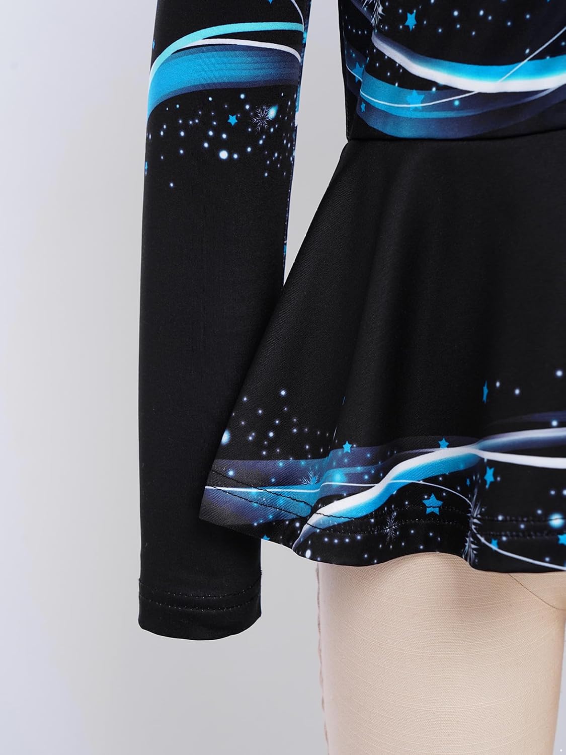 Kids Girls Figure Skating Tops Skating Training Jacket Stylish Print Peplum Full Zip Fleece Yoga Coat