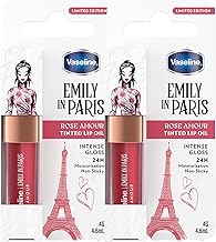 Vaseline x Emily in Paris Lip Oil Rose Amour, getönter lip gloss für vollere Lippen, (Rose Amour - 2 x 4g)