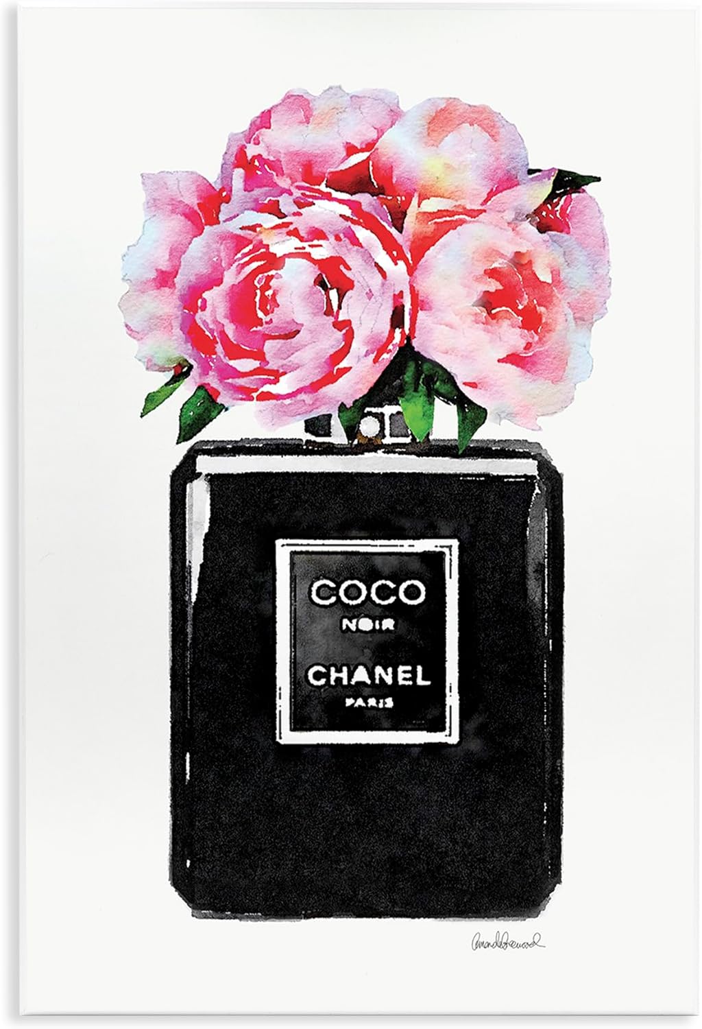 Stupell Industries 'Glam Perfume Bottle Flowers', Wall Plaque Art, 10 x 15 Inches, Easy to Hang and Sturdy, Made in USA, by Amanda Greenwood