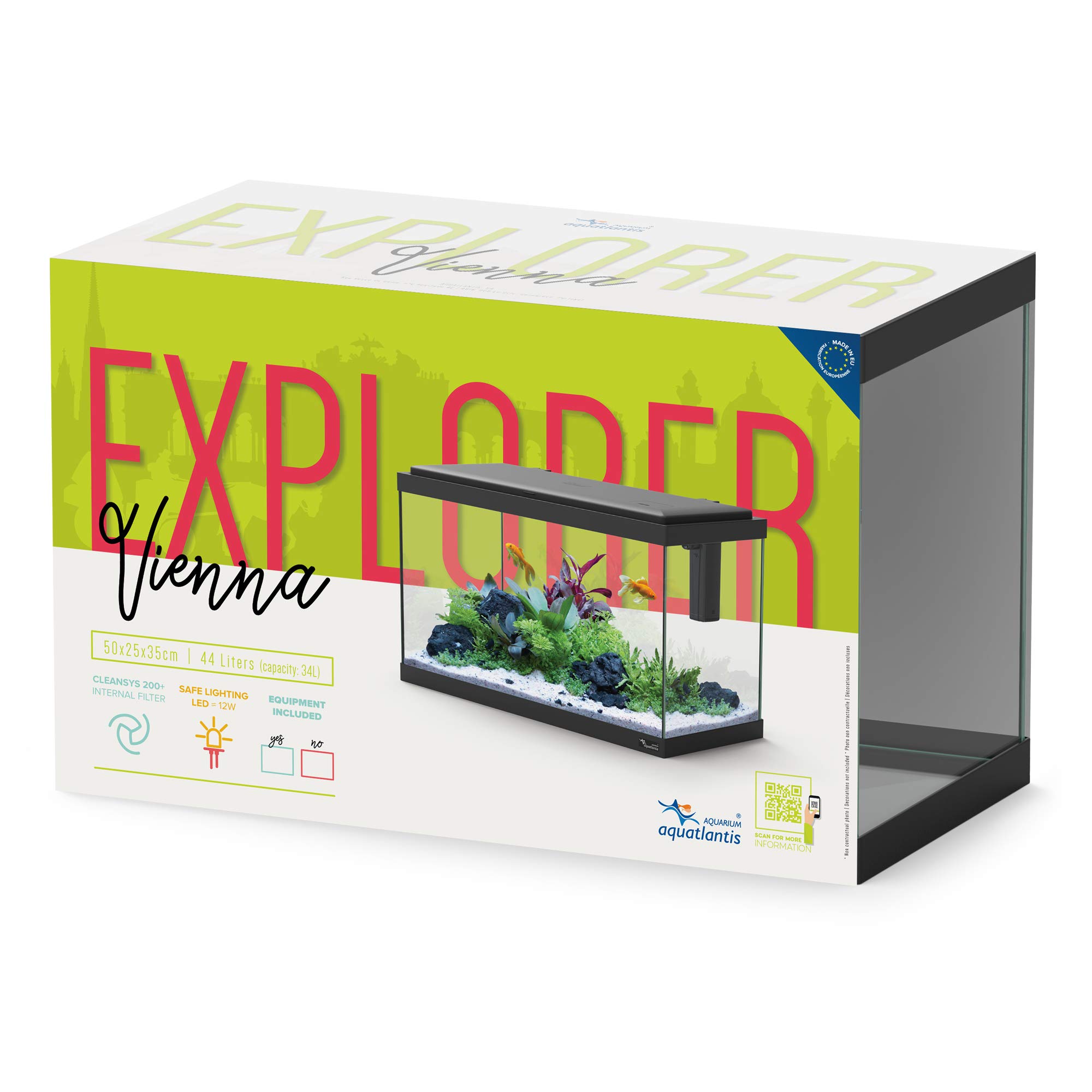 Aquatlantis Aquarium Explorer Rome, Schwarz, 1er Pack (1 x 4880 g)