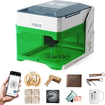 WAINLUXPRO 3000mW WiFi Laser Engraver with APP Control, Portable Mini Engraving Machine for Home Business & DIY, Wood Leather Paper Glass Acrylic Laser class1