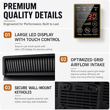Portable Wall Mounted Air Conditioner Fan, 2-in-1 Cooling Air Conditioner and Heater Combo, Quiet Smart AC Unit with Remote & Timer for Bedroom, Garage, Basement, Office(White)