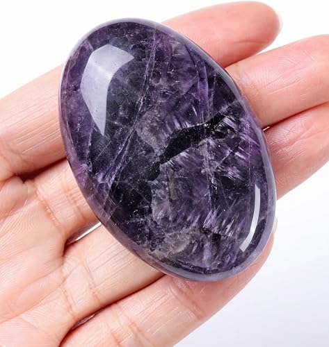 Miniatura 2 de Cristales de amatista grandes, piedras preciosas de palmera pulidas, cristales curativos gruesos y naturales para reiki, piedra de preocupación para