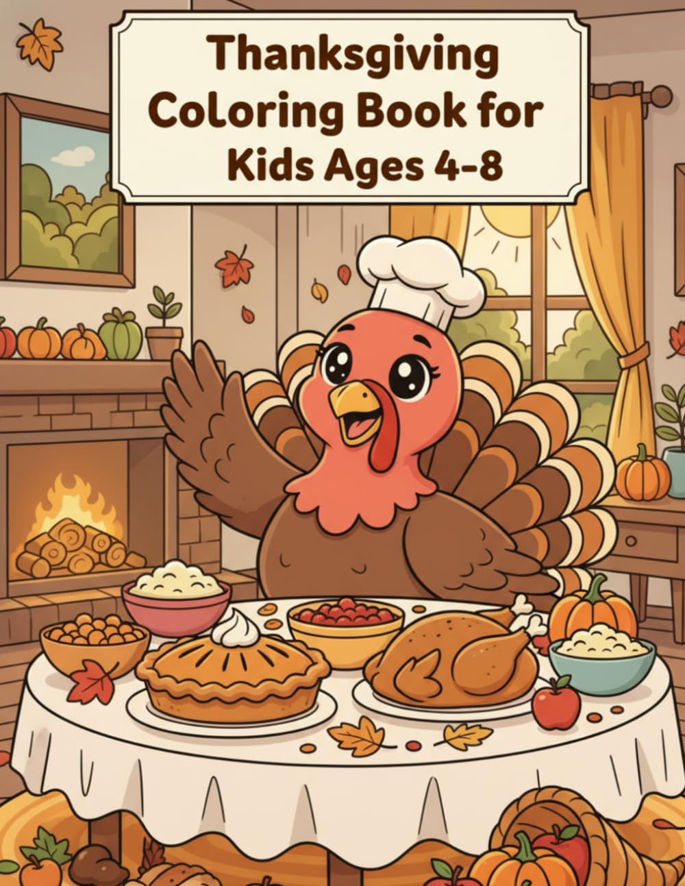 Thanksgiving Coloring Book for Kids Ages 4-8: Cute Turkeys, Pumpkins & Fall Harvest Fun: Easy & Adorable Holiday Coloring Pages Perfect for Little Hands