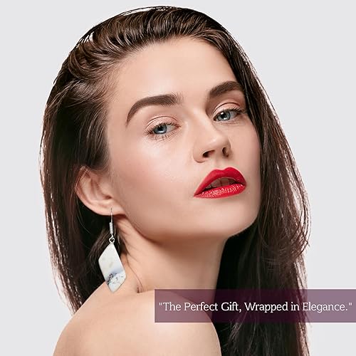 Miniatura 7 de Earrings Set for Women - 5 Pairs Crystal Drop & Dangle Earrings, Assorted Natural Gemstones - Handcrafted