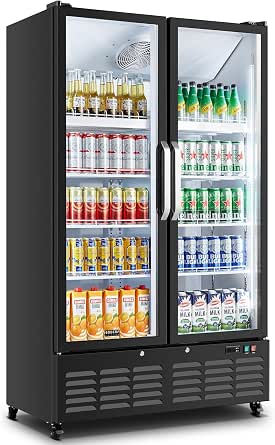 BODEGACOOLER Commercial Refrigerator, 27.02 Cu.Ft Glass Door Beverage Cooler