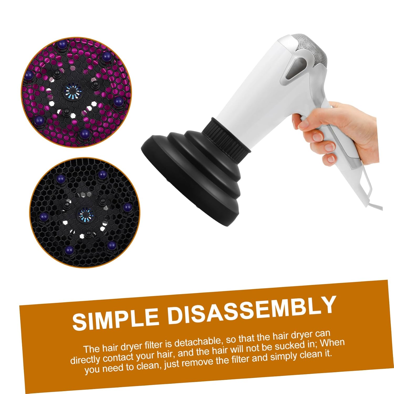 LIFKOME Silicone Blow Dryer Diffusers 2pcs Folding Hair Dryer Diffuser Nozzle for Hair Styling Protection