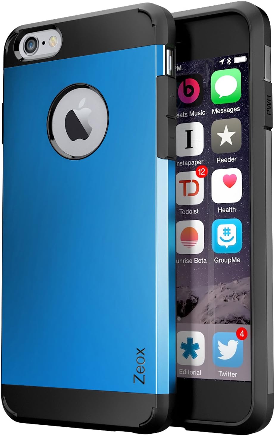 iPhone 6 Case, Zeox [Hybrid Tough] Dual Layer Protective Armor Case for iPhone 6 (4.7-Inch)-iPhone 6 Cover with Shock Absorptive Inner Layer/Polycarbonate Hard Back Case- Retail Packaging - Blue