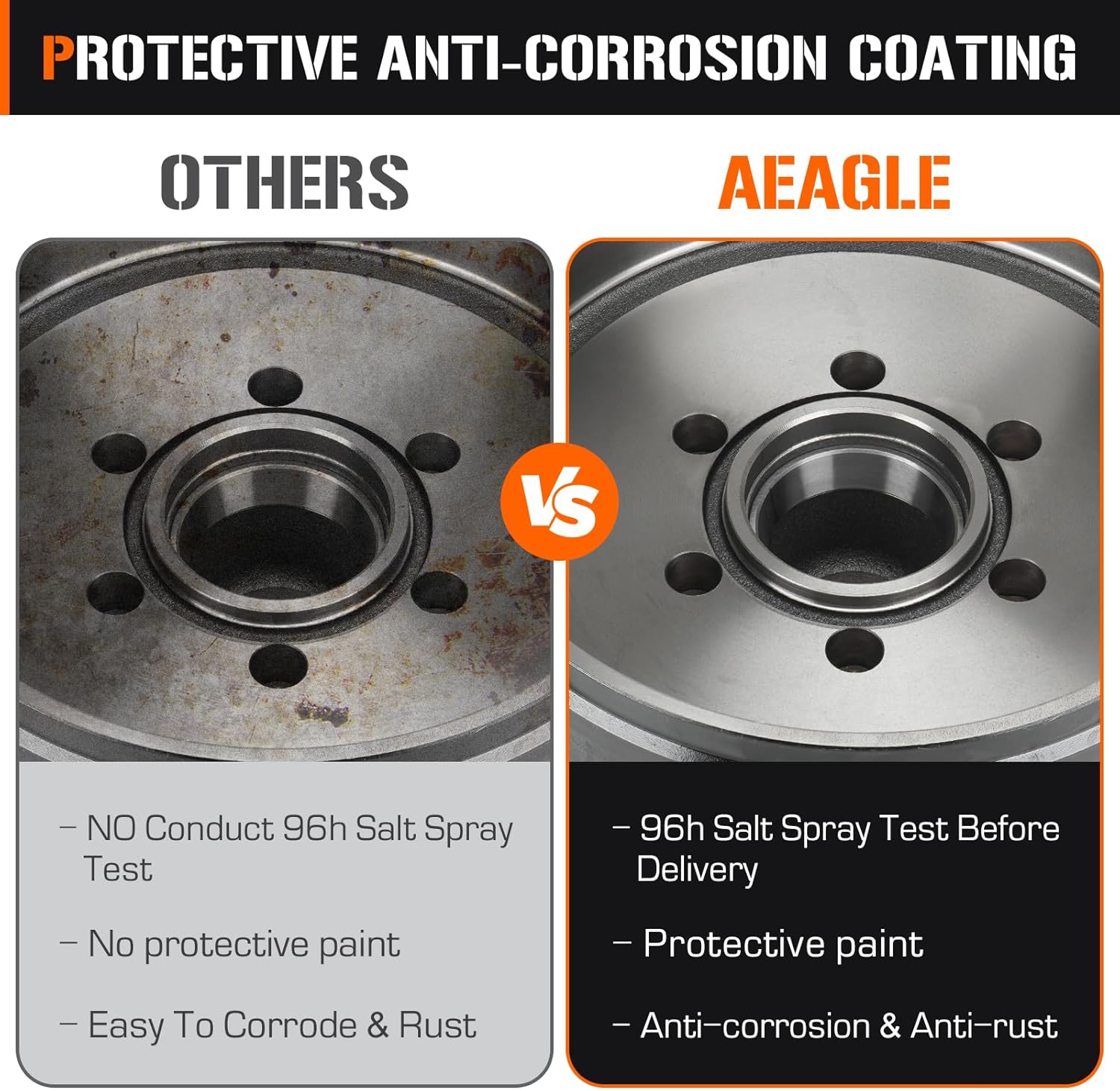 6 on 5.5" Bolt Circle Brake Drum Kits w/ 12" x 2" Left and Right Self-Adjusting Electric Brake for 5,200lbs Trailer Axle