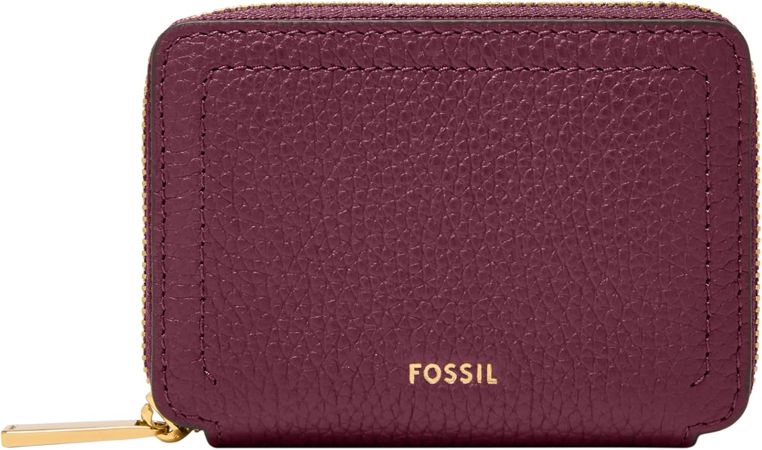 Fossil Women's Logan Leather Zip Card Case Wallet With Keychain for Women