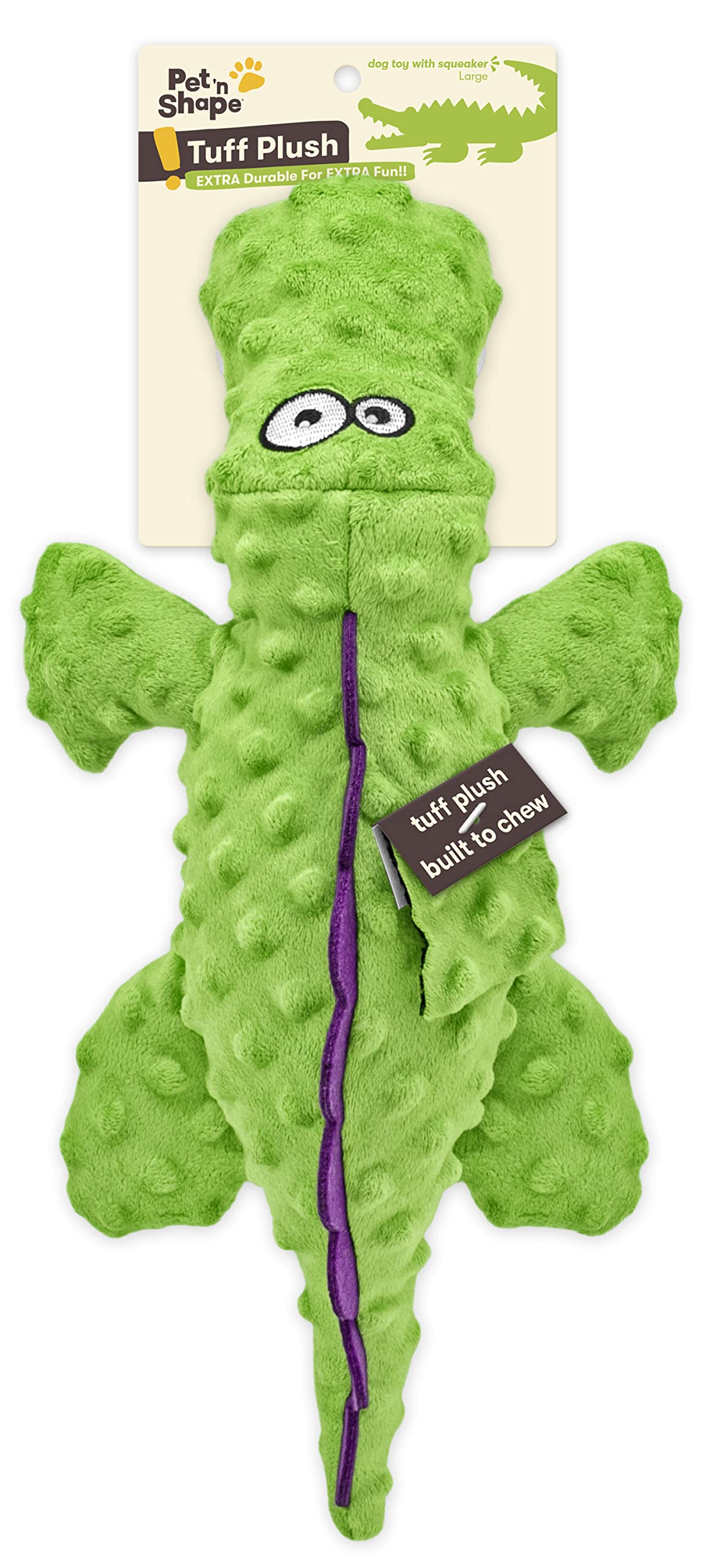 Pet 'n Shape Tuff Plush Gator Dog Toy, Large
