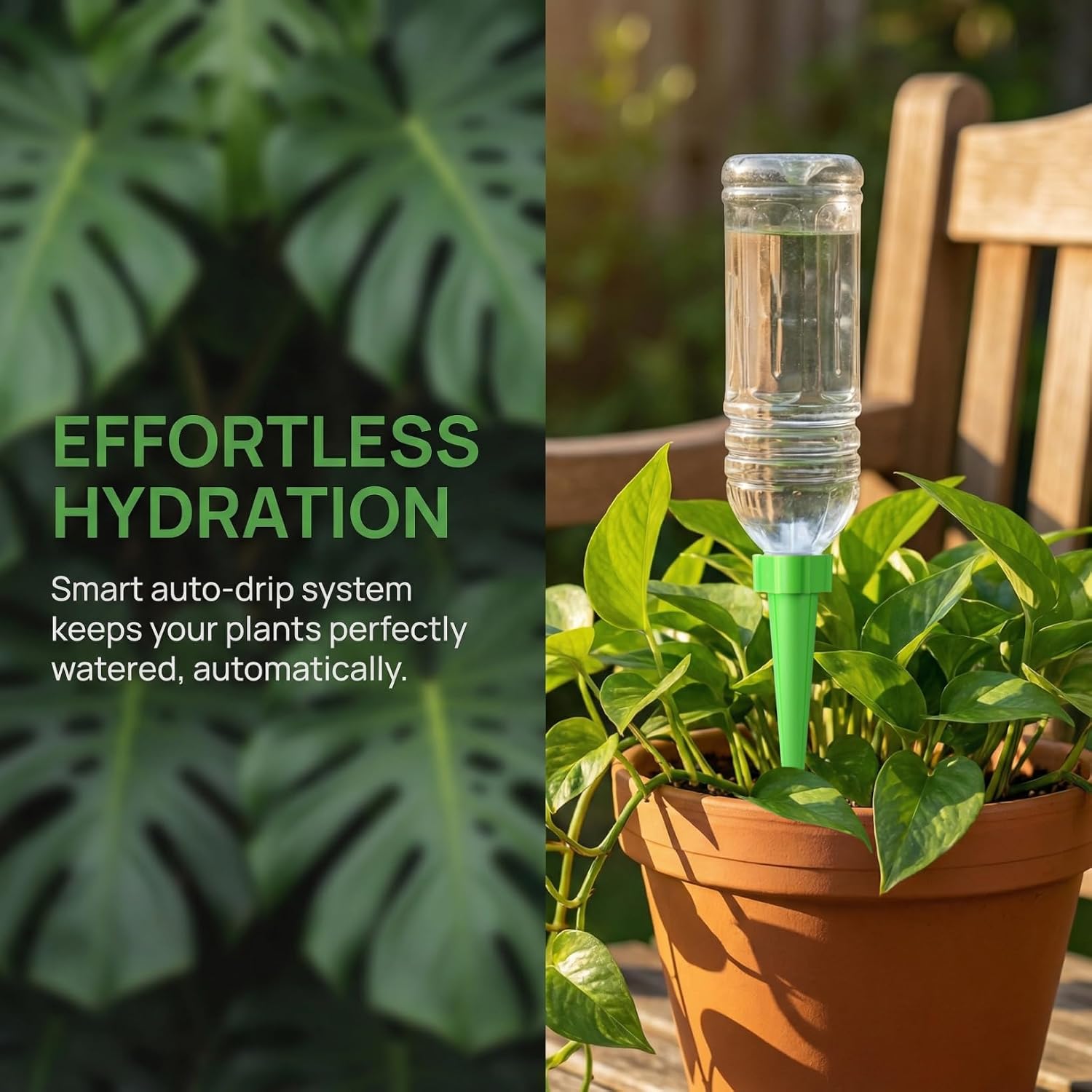Operitacx 16 Pcs Self Watering Spikes, Plastic Plant Watering Spikes for 1 Inch Bottle Neck, Slow Drip Plant Waterer for Indoor Outdoor Potted Irrigation