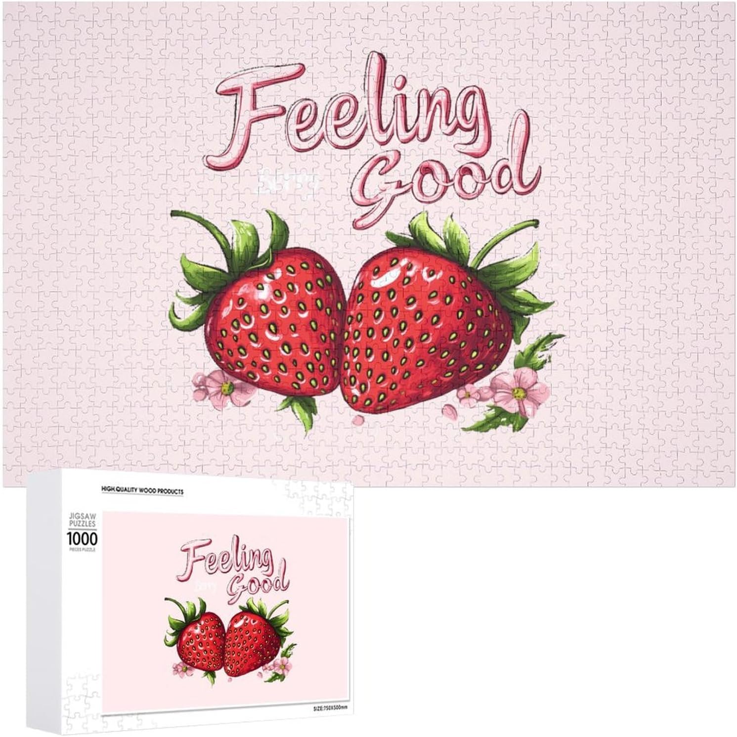 Strawberry Feeling Berry Good Fruit Wood Puzzle Challenging Jigsaw Puzzles for Women Men
