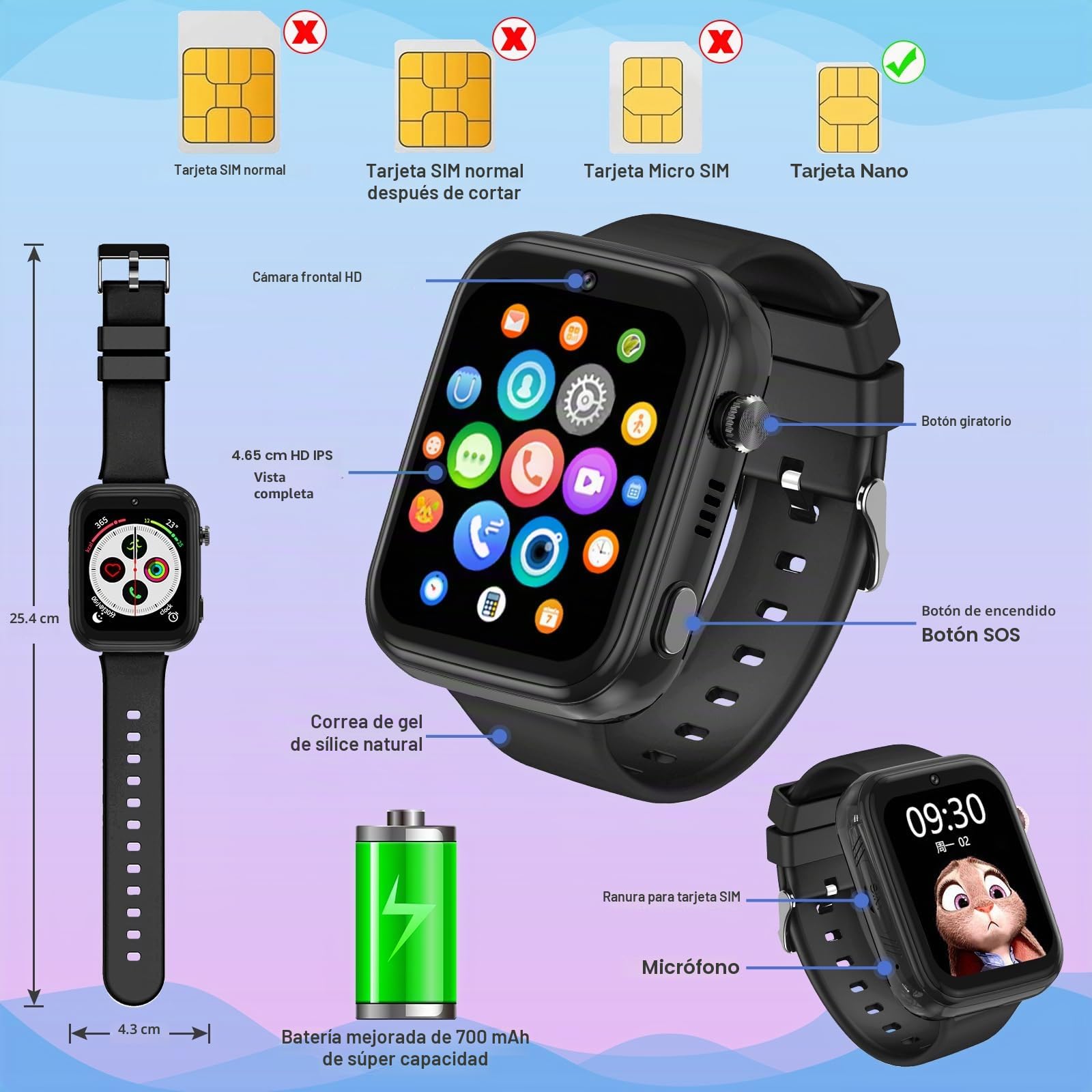 OKYUK Reloj inteligente 4G para niños, rastreador GPS, múltiples estilos de escritorio para elegir, llamadas bidireccionales, habilidades de imagen, SOS, Wi-Fi, pantalla táctil resistente al agua para