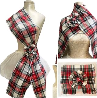 Modern Dress Stewart Tartan Burns Night Sash Rosette Stag Thistle Wedding 25cmx210cm