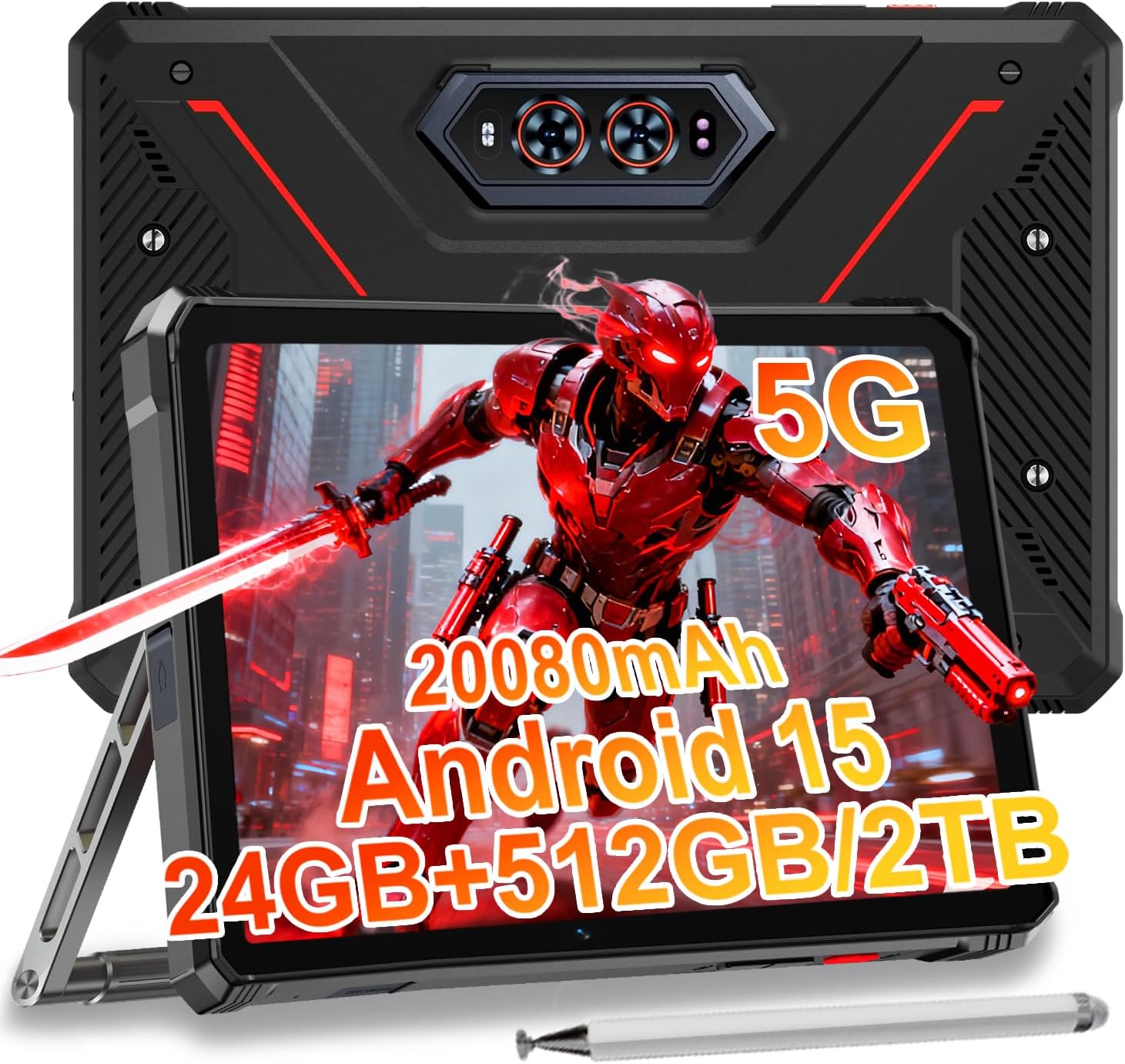 HOTWAV R9 Ultra 5G Rugged Tablet with stylus and stand